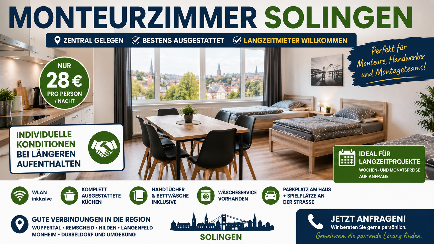 Monteurzimmer in Solingen 2026